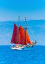 Classic wooden sailing boat