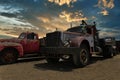 Classic Work Trucks Patina series under the New Mexico Desert Sky Royalty Free Stock Photo