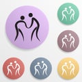 Classic wrestling badge color set icon. Simple glyph, flat vector of sport icons for ui and ux, website or mobile application Royalty Free Stock Photo