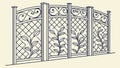 Classic Wrought Iron Fence, Decorative Gate, Historical Boundary, Architectural Feature, vector design Generative AI Royalty Free Stock Photo