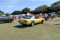 Classic yellow American muscle car