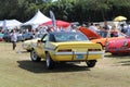 Classic yellow American muscle car