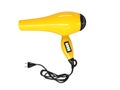 Classic yellow hairdryer, side view