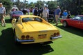 Classic yellow italian sports cars rear side view
