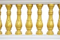 Classic stone balustrade with column isolated on white background included clipping path. Royalty Free Stock Photo