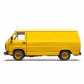 Classic Yellow Van Isolated on White Background. Generative ai Royalty Free Stock Photo