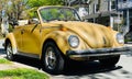 Classic yellow Volkswagen Beetle. Royalty Free Stock Photo