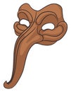 Classic Zanni mask in leather for Venice`s Carnival, Vector illustration