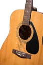 classical acoustic guitar close up isolated on a white background Royalty Free Stock Photo