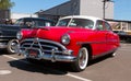 Classical American car Red Hudson Hornet