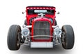 Classical American Horsepower Red Hot Rod. White background Royalty Free Stock Photo