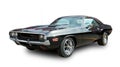 Classical American Muscle car Dodge Challenger R/T coupe, 1970. White background Royalty Free Stock Photo