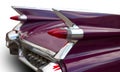 Classical American Vintage car 1959. Back lights detail. White background Royalty Free Stock Photo