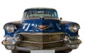 Classical American Vintage car 1951 Cadillac De Ville. White background. Front view