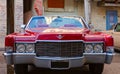 Classical American vintage car 1970 Cadillac DeVille Convertible. Front view