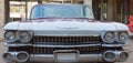 Classical American Vintage car Cadillac Eldorado 1959. Front view. Close Up Royalty Free Stock Photo