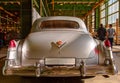 Classical American Vintage car 1950 Cadillac Limousine. Back view