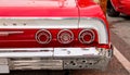 Classical American Vintage car Chevrolet Impala 1964. Detail of back lights car view Royalty Free Stock Photo