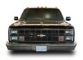 Classical American Vintage car Chevrolet pickup 1987 Silverado. Front view. White background Royalty Free Stock Photo