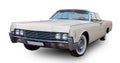 Classical American Vintage car 1966 Lincoln Continental Convertible. White background Royalty Free Stock Photo