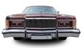 Classical American vintage car Mercury Marquis Brougham 2-door Hardtop 1978. White background. Front view.