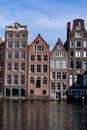 Classical Amsterdam houses buld tall but narrow in the Netherlands - Amsterdam city center