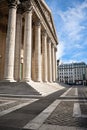 Classical antic columns at front of the Pantheon in Paris Royalty Free Stock Photo