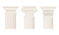 Classical architectural columns set. Architectural decor element vector illustration