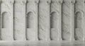 Classical architectural design features a series of white marble columns with Royalty Free Stock Photo
