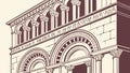 Classical archway and columns, architectural element vector design Generative AI Royalty Free Stock Photo