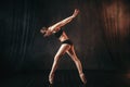 Classical ballet dancer in black practice training Royalty Free Stock Photo
