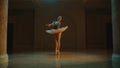 Classical ballet dancer preparing to start the performance