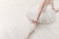 Classical Ballet dancer in split portrait, top view Royalty Free Stock Photo