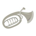 Classical baritone horn on the white background
