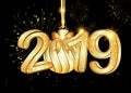 Black background for the New Year 2019 Royalty Free Stock Photo