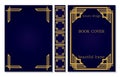 Classical book cover and spine design. Old retro ornament frames. Decorative vintage borders to be printed on the covers of books