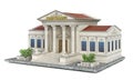 A classical building of courthouse on a piece of ground