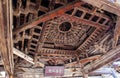 Classical building structure in ancient China Bagua (Eight Diagrams) sunk panel (caisson ceiling) Royalty Free Stock Photo