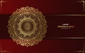 Classical burgundy henna mandala banner