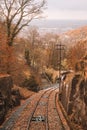 Railway road from the Heidelberg town up the hill. Royalty Free Stock Photo