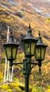 Classical cast iron lamp post Royalty Free Stock Photo