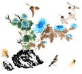 Classical China-- nature, bird Royalty Free Stock Photo