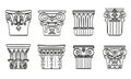 Classical column architecture element. Columns set or collection Royalty Free Stock Photo