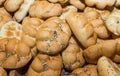 Classical Czech buns sprinkled with salt and cumin