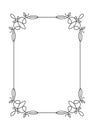 Classical decorative simple calligraphic frame in mono line styl