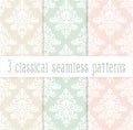 Classical delicate seamless pattern set