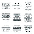 Classical denim jeans typography emblems
