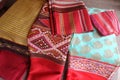 Classical and unique design hand weaven Thai Silk fabric Royalty Free Stock Photo