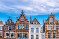 Classical facades of houses in Delft, Netherlands