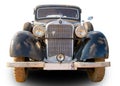 The Classical German Mercedes-Benz 230 car, 1938. Front view. White backround
